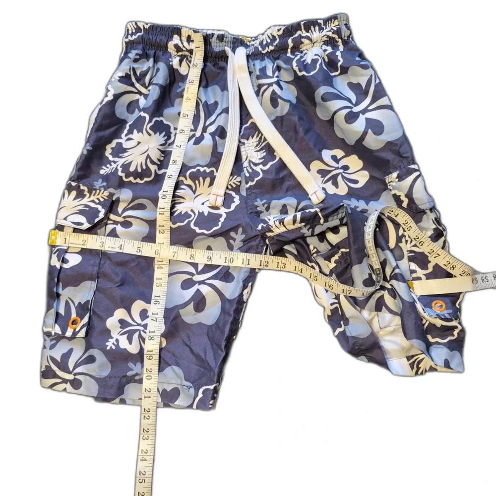 Men's Blue Hawaiian Swim Shorts Size M